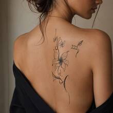 1pc Waterproof Anti-Rub PVC Realistic Butterfly Temporary Tattoo Sticker, Suitable For Girls And Boys Daily Wear - Grey - View 2