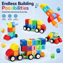 Soft Building Blocks For Toddlers 1-3, Montessori Sensory STEM Toy, Colorful Stacking Blocks Set For Preschool Learning & Fine Motor Skills - Multicolor - View 4