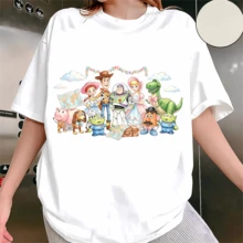 Diseny Toy Story "You've Got A Friend In Me" Graphic Sweatshirt, Made Of Soft And Thickened Fabric With Cloud-Like Touch, This Crewneck Sweatshirt Features A Vibrant Watercolor Print Of All Your Favorite Toy Story Characters Including Woody, Buzz Lightyear, Jessie, Rex, Forky, Slinky Dog, Hamm And Mr. Potato Head, Paired With The Iconic Quote "YOU'VE GOT A FRIEND IN ME" In Playful Multicolor Lettering, Offering A Comfortable Relaxed Fit That Suits Daily Wear, Theme Park Trips, Casual Outings And Family Gatherings, Ideal As A Sweet And Thoughtful Gift For Disney And Toy Story Fans To Add A Touch Of Adventure And Magic To Every Moment. - White - View 1