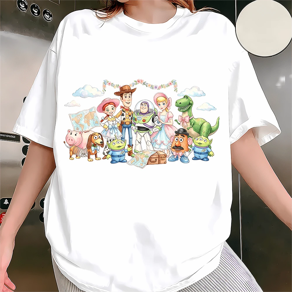 Diseny Toy Story "You've Got A Friend In Me" Graphic Sweatshirt, Made Of Soft And Thickened Fabric With Cloud-Like Touch, This Crewneck Sweatshirt Features A Vibrant Watercolor Print Of All Your Favorite Toy Story Characters Including Woody, Buzz Lightyear, Jessie, Rex, Forky, Slinky Dog, Hamm And Mr. Potato Head, Paired With The Iconic Quote "YOU'VE GOT A FRIEND IN ME" In Playful Multicolor Lettering, Offering A Comfortable Relaxed Fit That Suits Daily Wear, Theme Park Trips, Casual Outings And Family Gatherings, Ideal As A Sweet And Thoughtful Gift For Disney And Toy Story Fans To Add A Touch Of Adventure And Magic To Every Moment. - White - View 1