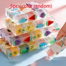 5入可愛學生橡皮擦，動物與食物主題桌面寵物，鉛筆配件，學校用品，派對贈品，禮物，不弄髒，可愛，小學生獎勵，開學季，辦公室 - 套裝 - 查看 13