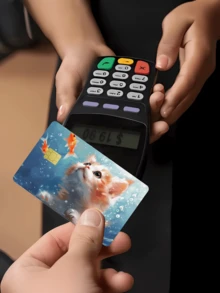1pc Cute Cat Credit Card Sticker Protector, Fish Tank Pet Party Birthday Gift PVC Material Anti-Fingerprint Anti-Scratch Wear-Resistant Skin, Suitable For Men, Women, Couples, Small Chip Card, Bank Card Decoration Sticker, Credit Card, Transportation Card, Student Campus Card DIY - Type a - View 6