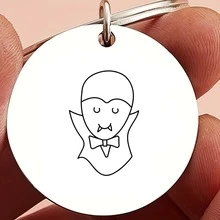 Essential Pet Accessories For Self-Driving Trips, Stainless Steel Decorative Pendant Combined With Dog ID Tag, Attaches To Pet Collar, Clearly Displays Contact Information, Compact And Portable, Effectively Prevents Pets From Getting Lost During Travel - Multicolor - View 5