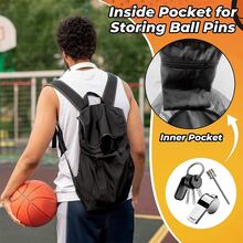 Portable Mesh Ball Bag With Zipper Pocket & Hook Clip – Foldable Drawstring Sports Ball Carrier For Basketball, Soccer, Volleyball, Rugby & Tennis, Durable Breathable Net Storage Bag For Outdoor Training & Gym Use - Multicolor - View 7