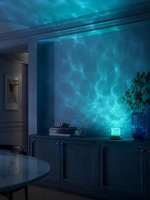 1 pieza [Lámpara de Proyección de Ondas] Luz Nocturna de Escritorio Alimentada por USB, Luz y Sombra de Ondas de Agua Coloridas con Control Remoto, Adecuada para Sala de Estar, Dormitorio, Ambiente del Hogar, Decoración de Fiestas - Multicolor - Ver 12