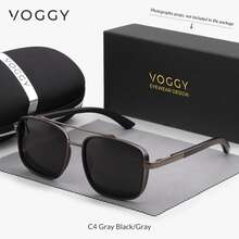 VOGGY 时尚简约复古金属 TR 弹簧铰链偏光 UV400 太阳镜，男女皆宜，适合运动、驾驶、户外、骑行、钓鱼、度假、旅行、聚会、装饰、礼品等场合。 - A - 查看 9