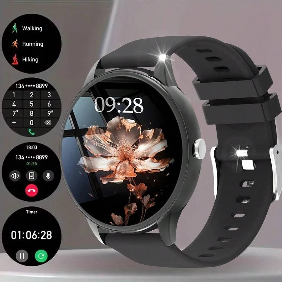 Round Screen Smart Watch For Men And Women, Make Calls, Message Notifications, Sports Functions, Camera Control And Music Playback, Weather Information, Multiple Sports Modes, Ultra High Cost-Performance, Worth Owning - 彩色 - 查看 1