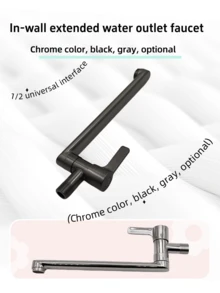 1 Stück Küchenarmatur Wandmontage Einhebel-Kaltwasserhahn G1/2 Zoll für Spüle, Edelstahl, drehbar, für Zuhause, Bar und Garten/Outdoor, modern, in Gun Gray oder Schwarz wählbar - Verschiedenfarbig - Übersicht 8