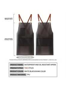 Kitchen Apron With Pockets, Plastic Waterproof Transparent Work Apron, Unisex, Suitable For Cooking, Cleaning, Washing - Multicolor - View 5