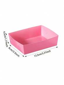 10pcs/20pcs/30pcs Light Pink Paper Food Trays, Size 5x3.5x1.6 Inches, Suitable For Fries, Nachos, Burgers, Party Snacks, Picnics, Carnivals, Weddings, Holidays And Events - Light Pink - View 2