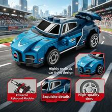 7 piezas Bloque de construcción de micropartículas Modelo de ensamblaje de coche de carreras, Incluye - Multicolor - Ver 5