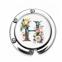 1pc Personalized Initial Letter Table Edge Bag Hook, Choose Your A-Z Letter, No Adhesive Portable Purse Hanger, Gravity Balance Desk Hook For Handbag, Backpack, Keys And Small Accessories - Alphabet - Spring - View 27