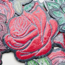 20pcs/Random Rose Embroidery Iron-On Patches, Suitable For DIY Clothing And Accessories - Hat Embroidery Iron-On Patches, Jeans, Jackets And More Unique Designs, Cute Cartoon Embroidery Stickers - Multicolor - View 10