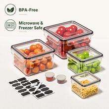 5/6Pcs Stackable Meal Prep Lunch Box Set, Reusable Food Storage Containers With Secure Lids, Labels & Marker For Fridge, Work, School & Kitchen Use - 1 Set - View 3