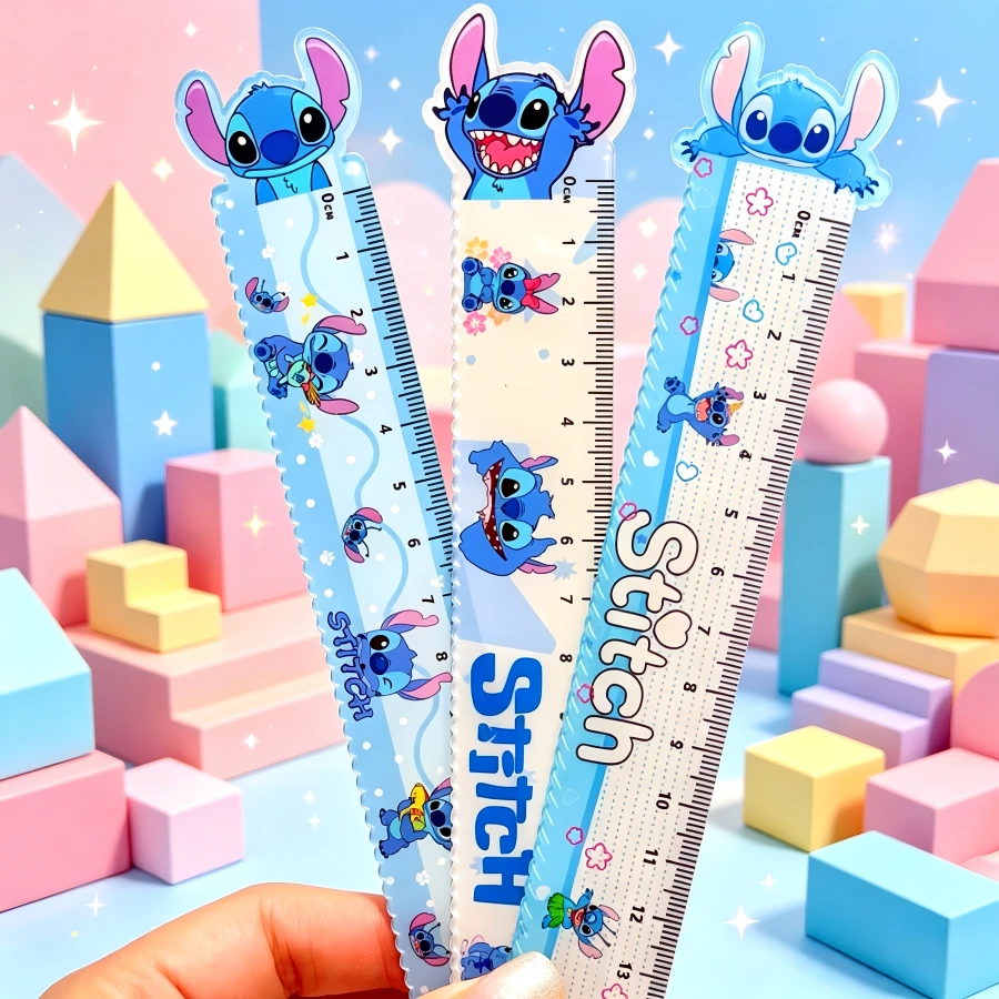 1件 15cm 卡通壓克力尺,適合小學生,附波浪線測量與繪圖文具,適合返校學生派對、教室獎勵與節日禮物,返校季 - A - 查看 1