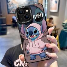 Disney Lilo & Stitch Phone Case - Adorable Illustration Of Stitch Wearing A Cozy Pink Hoodie, Grinning Widely, With The "Lilo & Stitch" Logo Above And A Faded Hoodie-Clad Stitch In The Background, Compatible With IPhone 17, 16, 15, 14, 13, 12, 11 Pro Series And Galaxy S22, S23, S24, S25 Models, Ideal For Birthdays, Holidays, Anniversaries, Graduation Gifts, Or Any Special Occasion To Surprise Family, Friends, Classmates, And Loved Ones. - White - View 5