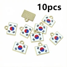 10pcs 15x16mm Enamel National Flags Of Countries Charms Pendant DIY Jewelry Making Accessories For Necklace Earrings Bracelet - National Flag - View 29