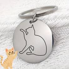 Pendentif en acier inoxydable, étiquette d'identification de chien profilée, accessoire de collier, réduit considérablement l'emmêlement et les nœuds des poils, les animaux se déplacent librement et confortablement, convient aux chats et chiens à poils longs et courts - Multicolore - Voir 6