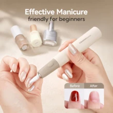 TOUCHBeauty Electric Dual Rotating Nail Drill: Professional Needle File Suitable For Acrylic Gel Nails, 6 Interchangeable Attachments - Salon Grade, Pocket-Sized Manicure And Pedicure Set With Storage Box - Suitable For Regular And Nail Art - Light Grey - View 2