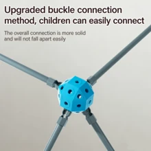 200 قطعة مجموعة ألعاب لوح بناء هندسي ثلاثي الأبعاد، تعلم STEM ملون لتعزيز الدماغ، مهارات المنطق وحل المشكلات، تطبيق تعليمي، هدية عيد ميلاد وعطلة (ألوان الملحقات عشوائية) - فضي - مشاهدة 8