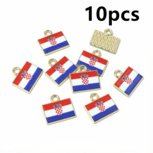 10pcs 15x16mm Enamel National Flags Of Countries Charms Pendant DIY Jewelry Making Accessories For Necklace Earrings Bracelet - National Flag - View 21