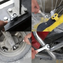 Llave de trinquete giratoria de 10 mm con 72 dientes de varios tamaños, juego de herramientas de reparación automotriz con cabezal ajustable y uso dual de enchufe, mantenimiento rápido y portátil - llave inglesa - Ver 5