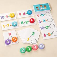 Tarjetas didácticas de sumas y restas de dígitos para educación temprana, juguetes de aprendizaje para cálculo básico y estimulación, juguetes de aprendizaje preescolar, fidgets matemáticos - juguetes preescolares - Ver 1