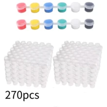 240pcs Empty Paint Pots, 3ml/0.1oz Plastic Paint Cups, 6-Grid Empty Paint Cups, Suitable For Art Painting, Crafting - A - View 9