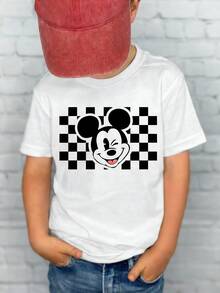 Disney Mickey Mouse Pattern Summer T-Shirts, Suitable For Teenagers And Children, Are The Perfect Choice For Kids When Visiting Disneyland. - 白色 - 查看 1