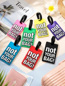 Etiqueta de equipaje de goma suave de PVC creativa, etiqueta de identidad de maleta estilo tarjeta de embarque de dibujos animados, etiqueta de bolsa de viaje anti-pérdida, accesorio de equipaje portátil y duradero - Multicolor - Ver 2