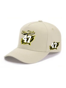1 pièce/2 pièces Casquette de baseball à visière courbée et sac bandoulière unisexes avec design graphique imprimé personnalisé "New York 47", mode de rue, sports de plein air, ajustable, cadeau pour vous-même ou vos amis - Multicolore - Voir 14
