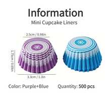 500pcs Mini Baking Paper Cups, Small Cupcake Liners, Grease-Proof Cake Paper Cups, Cake Molds, Baking Tools - 500pcs - View 24