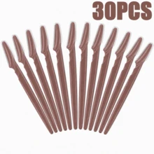 6pcs Coffee Brown Set, Eyebrow Trimmer/Razor, Exfoliating Hair Removal Tool, Body Hair Removal Trimmer And Facial & Set, Long Handle Blade With Precision Protective Cover, Eyebrow Shaping Tool, Suitable For Daily Use - Redwood - View 9