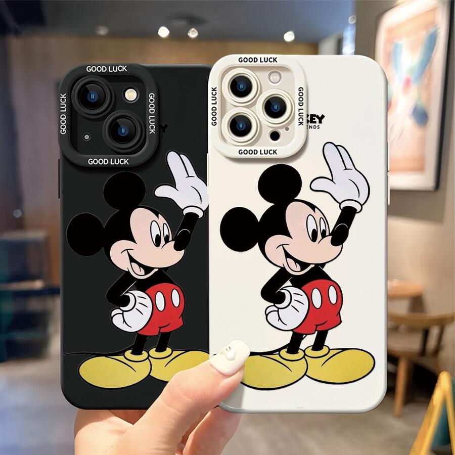 Disney Mickey And Friends Phone Case - Classic Mickey Mouse In His Iconic Pose, Waving With One Hand On His Hip, Complete With Red Shorts, Yellow Shoes, And The "Mickey And Friends" Logo Above, Compatible With IPhone 17, 16, 15, 14, 13, 12, 11 Pro Series And Galaxy S22, S23, S24, S25 Models, Ideal For Birthdays, Holidays, Anniversaries, Graduation Gifts, Or Any Special Occasion To Surprise Family, Friends, Classmates, And Loved Ones. - White - View 1