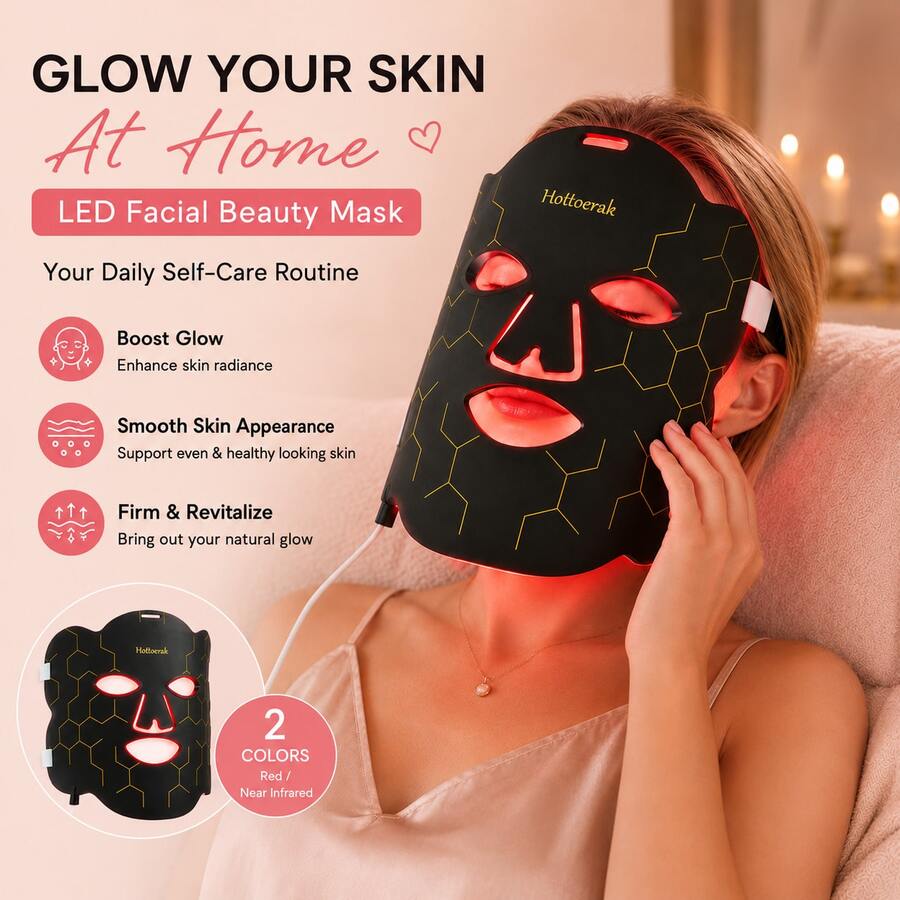 FDA Cleared Red Light Therapy Face Mask, Rechargeable Hands-Free LED Facial Skin Care Device For Glowing Youthful Looking Skin - 灰色 - 查看 1