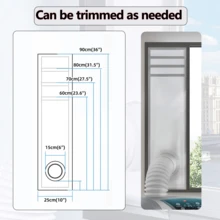Window Sealing Cloth, (Two Sizes Available: 35.43*9.84 Inches, 63*9.84 Inches), Portable Air Conditioner And Cloth Accessories, Universal Window Sealing Strip For One Or Two Hoses, Suitable For Horizontal & Vertical Sliding Windows - Multicolor - View 8