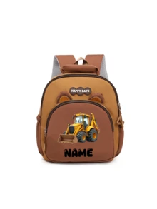 1pc Customizable Name Backpack. Cute Cartoon Excavator/Car Backpack, Sports Backpack, With Adjustable Shoulder Straps. Suitable For School, Activity Classes, Work, Commuting, Shopping And Outdoor Leisure. An Ideal Gift For Dance Enthusiasts. - Multicolor - View 15