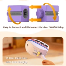 街頭多巴胺結構休閒DIY組裝玩具火車,83pcs/121pcs,自動電動火車附燈光,聖誕節、萬聖節、生日禮物、返校季,支援垂直與倒置操作,適合3+兒童積木玩具(配件顏色隨機) - 黃色 - 查看 7