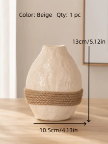 1 pièce ou 3 pièces/set Vase de style nordique vintage avec texture de corde, couleur crème. Décoration de maison pour le salon, la chambre, le balcon. Cadeau pour la petite amie, cadeau d'hiver - Multicolore - Voir 14