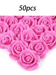 10/20/30/50Stems/Sets Pink Artificial Flowers, Simple PS Foam Decorative Flowers, Home Decor (OPP Packaging). - Pink - View 9
