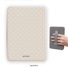 Apricot With White Small Polka Dot Pattern Protective Case For 7/6.8/6 Inch Kindle Paperwhite (12th/11th/10th/7th/6th/5th Generation - 2024) | Kindle E-Reader Colorsoft Signature Edition Accessory, Cute Minimalist Protective Case With Hand Strap, Suitable As A Gift For Colleagues And Friends - Multicolor - View 2