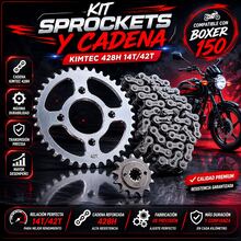 Kimtec 428H 14T/42T Sprocket And Chain Kit Compatible With Boxer 150 – Precise Transmission And Enhanced Performance - Grey - View 5