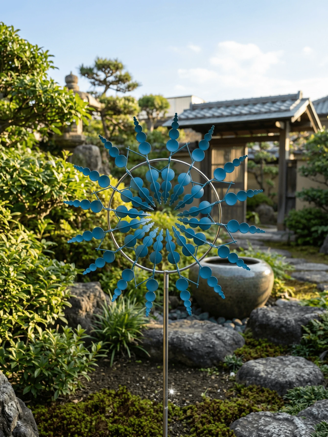 1pc Magic Metal Windmill, Kinetic Wind Sculpture And Spinner, 3D Wind Spinner, Kinetic Spinner, Charming Wind Wheel, Suitable For Yard And Garden