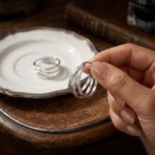 Pendientes de acero inoxidable de alta calidad resistentes a la decoloración, poste de oreja hipoalergénico 316L, elegantes pendientes de joyería para uso diario, festivales, vacaciones y fiestas - Plateado - Ver 8