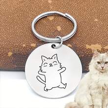 Pet Hanging Collar Accessory, Stainless Steel Pet Name Tag Collar Pendant, Sturdy Structure Resistant To Damage, Versatile And Durable, Suitable For Daily Wear, Commonly Used As Key Chain For Pet Lovers, Suitable For Active Pets - Multicolor - View 9