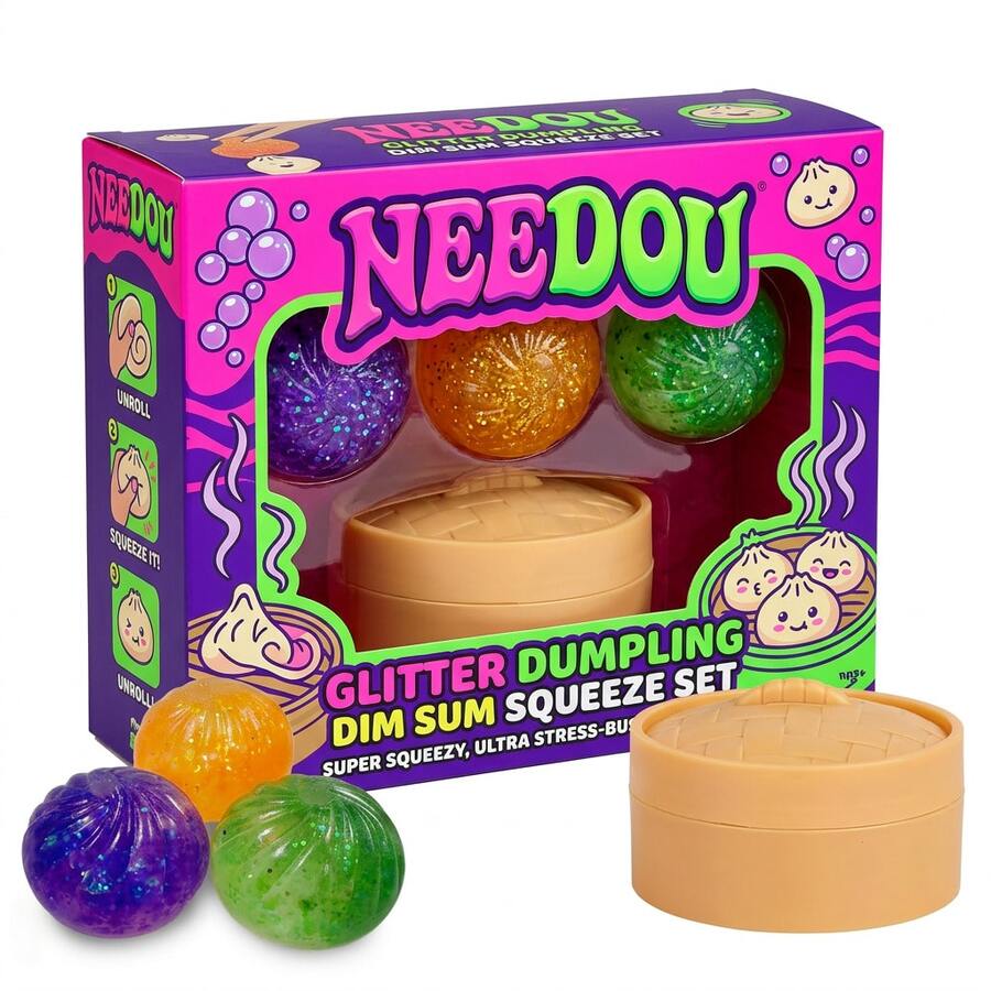 1/3/6 PCS Glitter Jelly Dumpling &Bao Bun Squishy Toys Soft Stretchy TPR Squeeze Toy Stress Relief Random Color Back To School Summer Camp Party Gift,Toys For Girl,Kids Toys,Squishy Pack,Squishy>Stress Ball,Squishy Toy Taba,Bear Toy,Paw Print Squishy - 彩色 - 查看 1