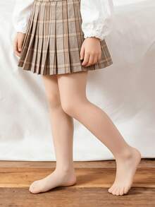 1 pezzo Collant classici per bambini, di colore unito, morbidi, confortevoli, traspiranti, adatti per la moda casual, sport, danza, ideali per uso quotidiano o come regalo per le vacanze - Beige - Visualizzare 4