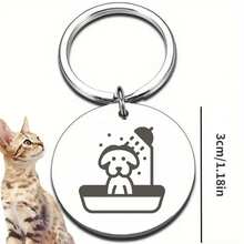 Pet Hanging Collar Accessory, Stainless Steel Pet Name Tag Collar Pendant, Sturdy Structure Resistant To Damage, Versatile And Durable, Suitable For Daily Wear, Commonly Used As Key Chain For Pet Lovers, Suitable For Active Pets - Multicolor - View 2
