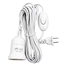 5M Zócalo de luz colgante con cable de alimentación Con enchufe interruptor Zócalo de lámpara E27 Cable de luz,Cable de Extensión & Interruptor de Encendido/Apagado ,Cable de Soporte de Bombilla de Energía, para Proyectos de Iluminación. - Blanco - Ver 9