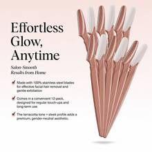 6pcs Coffee Brown Set, Eyebrow Trimmer/Razor, Exfoliating Hair Removal Tool, Body Hair Removal Trimmer And Facial & Set, Long Handle Blade With Precision Protective Cover, Eyebrow Shaping Tool, Suitable For Daily Use - Redwood - View 5